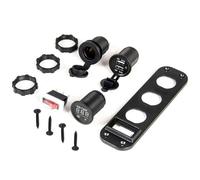 HuddleGlow Voltímetro Digital 4 en 1, de Corriente de 12 V, Adaptador de Cargador USB, de Mechero con Interruptor Basculante