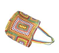 HUDFVIOI Bolso De Hombro De Punto Bolsos de mujer Bolsos de mano de hilo Bolsos tejidos a mano a crochet Bolsos de hombro Bolso tejido for mujer(Yellow)