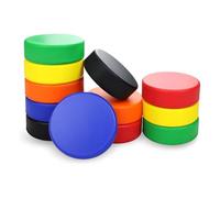 HUDFVIOI Discos de Hockey Sport Foam Ice Hockey Pucks Black 12Pcs Puck 3Inch Training Race Indoor Use Lightweight Supplies para Práctica y Entrenamiento