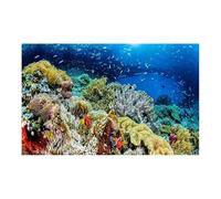 HUDFVIOI Fondo Acuario Póster de decoración de pecera de PVC, Fondo 3D de Doble Cara for Acuario, Plantas oceánicas, Pintura de Paisaje, Pegatina, Adorno Decorativo para decoración(Green,30x61cm)