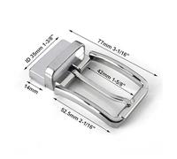 HUDFVIOI Hebilla Cinturon Hebilla de cinturón metal cepillado for hombre, 3 piezas, 35 mm, con clip, parte inferior giratoria, pasador único, media hebilla, correa cuero artesanal Hombre(DM547A1)