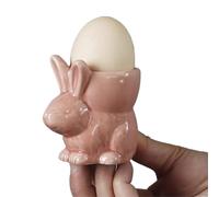 HUDFVIOI Hueveras Huevera de cerámica con Forma Conejito, Porta Huevos Conejo, decoración Pascua, Bonita huevera Vintage Estable for Fiestas Primavera en el hogar para Desayuno(Pink)