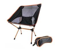 HUDFVIOI Sillas de Camping Silla Portátil con Respaldo Perezoso, Plegable De Aleación Aluminio Ligera Alta Gama, Forma Luna For Exteriores, For Acampar(Orange)