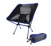 HUDFVIOI Sillas de Camping Silla Portátil con Respaldo Perezoso, Plegable De Aleación Aluminio Ligera Alta Gama, Forma Luna For Exteriores, For Acampar(Deep Blue)