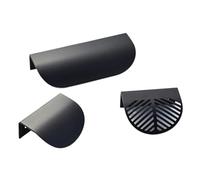 HUDFVIOI Tiradores Cocina Ocultos 1 pieza de pomos for cajones muebles, armarios, cocina, tiradores puerta latón invisibles con forma hoja(Black-D)