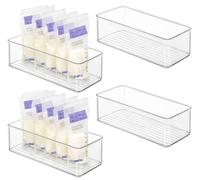 Hudgan Juego de 4 recipientes de almacenamiento de leche materna, ahorro de espacio para almacenamiento de leche materna en el refrigerador y congelador, se adapta a las bolsas Lansinoh y Medela