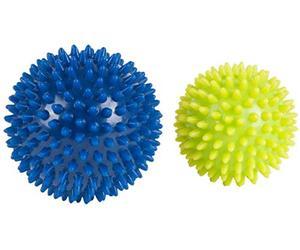 Hudora 76769, Pelota de Masaje Para Fitness, Azul/Amarillo, Pack de 2
