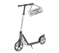 HUDORA BigWheel® 205 Advanced Scooter - Ash - Patinete de Aluminio cómodo para hasta 100 kg - Patinete Plegable y Ajustable en Altura - Scooter para niños/Adolescentes y Adultos