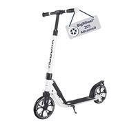 HUDORA BigWheel® 205 Advanced Scooter - Negro/Blanco - Patinete de Aluminio cómodo para hasta 100 kg - Patinete Plegable y Ajustable en Altura - Scooter para niños/Adolescentes y Adultos