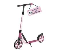 HUDORA BigWheel® 205 Advanced Scooter - rosé - Patinete de Aluminio cómodo para hasta 100 kg - Patinete Plegable y Ajustable en Altura - Scooter para niños/Adolescentes y Adultos