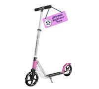 HUDORA BigWheel Scooter Pure - Patín de aluminio estable con soporte - Patinete urbano ajustable y plegable para hasta 100kg - Patinetes para adolescentes y adultos