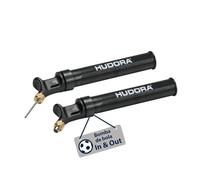 HUDORA Bomba de balón In & out Negro - Bomba de Aire para fútbol/Baloncesto/Voleibol y más - Bomba de Aire de Mano compacta de 19 x 4 cm - Bomba de Aire pequeña con práctica función Dual