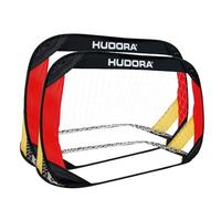 HUDORA Conjunto De 2 Porterías De Fútbol Plegables I Set de Porterías de Fútbol Plegables para Niños y Adultos I con Bolsa de Transporte & Estacas I para Jardín, Parque & Playa