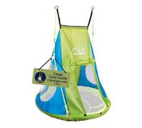 HUDORA Cubierta para Tienda Cosy Castle - Cubierta para tienda de columpio HUDORA 90 y 110/120 en azul/limón - Tienda de columpio de poliéster para interiores y exteriores para niños y adultos