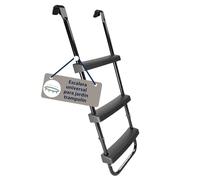 HUDORA Escalera Universal - Escalera Antideslizante para Trampolines con peldaños Anchos - Escalera Ajustable en Altura para Cama elástica - Escalera Resistente a Rayos UV para trampolín