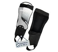 HUDORA espinilleras con protección de Tobillo - cómodas espinilleras con Espuma - Protectores de espinilla de fútbol con Tobilleras en Talla S - Equipo de fútbol para niños y jóvenes - Gris