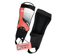 HUDORA espinilleras con protección de Tobillo - cómodas espinilleras con Espuma - Protectores de espinilla de fútbol con Tobilleras en Talla M - Equipo de fútbol para niños y jóvenes - Rojo