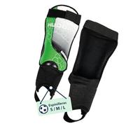 HUDORA espinilleras con protección de Tobillo - cómodas espinilleras con Espuma - Protectores de espinilla de fútbol con Tobilleras en Talla S - Equipo de fútbol para niños y jóvenes - Verde