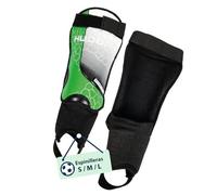 HUDORA espinilleras con protección de Tobillo - cómodas espinilleras con Espuma - Protectores de espinilla de fútbol con Tobilleras en Talla L - Equipo de fútbol para niños y jóvenes - Verde