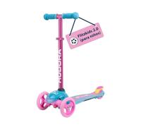 HUDORA Scooter Flitzkids 2.0 I Patinete para niños resistente con amplia plataforma I Scooter de tres ruedas mini ajustable en altura y portátil para hasta 50 kg I Patinete de aluminio para niños