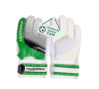 HUDORA Guantes de Portero de fútbol Acolchados para niños y jóvenes en Talla S - Parte Trasera de Espuma - Guantes de fútbol con Cierre de Velcro - Verde