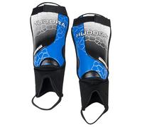 Hudora espinilleras con protección de Tobillo - cómodas espinilleras con Espuma - Protectores de espinilla de fútbol con Tobilleras en Talla S/M/L - Equipo de fútbol para niños y jóvenes