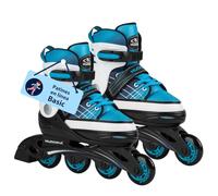HUDORA Patines Basic en azul / menta - Patines para niños y adolescentes en diferentes tallas - Patines ajustables hasta 4 tallas - como modelo para principiantes