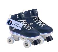HUDORA LED patines de ruedas Advanced azul marino - patines alta calidad con luces LED en azul/blanco - cómodos patines diferentes tallas dobles - estilosos patines infantiles para niños y niñas