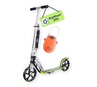HUDORA Patinete BigWheel 205 con o sin candado de Cable, Rodillo de Aluminio Estable, Altura Ajustable y Plegable, Patinete Urbano con Soporte, para niños y Adultos de hasta 100 kg