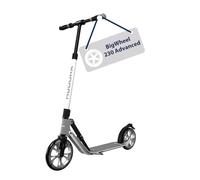 HUDORA Patinete BigWheel 230 Advanced - De Aluminio Resistente, hasta 120 kg - Patinete Urbano silencioso y Plegable con Soporte y Timbre - Kick Scooter para niños, Adolescentes y Adultos - metálico