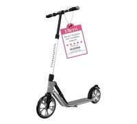 HUDORA Patinete BigWheel 230 Advanced - De Aluminio Resistente, hasta 120 kg - Patinete Urbano silencioso y Plegable con Soporte y Timbre - Kick Scooter para niños, Adolescentes y Adultos - metálico