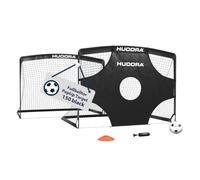HUDORA PopUp Target 150 - Portería de fútbol (2 Unidades, 150 x 112 x 112 cm, con Diana, balón, Bomba y 6 Bolsas de Entrenamiento, portería emergente para jardín, Parque y Entrenamiento de fútbol)