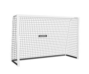 HUDORA Portería de Fútbol Avanzada 240 Blanco I para Niños/Jóvenes & Adultos I Ideal para Jardín I Impermeable & Estable para Entrenamiento de Fútbol con Red de Malla Fina