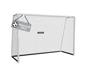 HUDORA Portería de Fútbol Avanzada 300 Blanco I para Niños/Jóvenes & Adultos I Ideal para Jardín I Impermeable & Estable para Entrenamiento de Fútbol con Red de Malla Fina