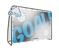 HUDORA Portería de Fútbol con Pared de GOL - Portería de fútbol Robusta para niños y Adultos al Aire Libre - Pared de Tiro con Dos Agujeros Reforzados
