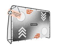 HUDORA Portería de Fútbol con Pared de GOL - Portería de fútbol Robusta para niños y Adultos al Aire Libre - Pared de Tiro con Dos Agujeros Reforzados - Arrow