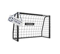 HUDORA Portería de fútbol Pro Tect 120 Lite - portería de fútbol con Bastidor Acolchado para Exteriores - Montaje rápido con Sistema Clic - Estructura de Acero Resistente para niños y jóvenes - Negro