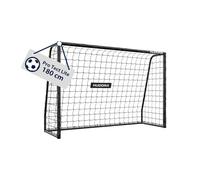HUDORA Portería de fútbol Pro Tect 180 Lite - portería de fútbol con Bastidor Acolchado para Exteriores - Montaje rápido con Sistema Clic - Estructura de Acero Resistente para niños y jóvenes - Negro