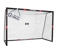 Hudora Portería de fútbol Pro Tect 300 – Gran tamaño para niños y adultos, acolchada con red – Negro