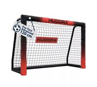 HUDORA Portería de Fútbol Pro Tect Advanced - para Exteriores, con Red, Resistente a la Intemperie, para niños y Adultos - Montaje Sencillo - Pared de Tiro Cremalleras y Velcro, Negra,120 x 80