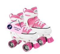 HUDORA Roller Skate en rosa/negro - patines hechos de nylon - cómodos patines para niños ajustables en más de 4 tallas - elegantes patines para niños y adolescentes