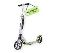 Hudora Patinete BigWheel 205 – Rodillo de aluminio, plegable y ajustable, negro/verde hasta 100kg