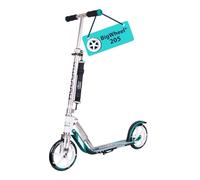 HUDORA Scooter BigWheel 205 - Rodillo de Aluminio Estable - Patinete Urbano Ajustable y Plegable con Soporte - Patín Deportivo para niños y Adultos hasta 100kg - Turquesa