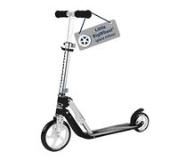 HUDORA Scooter Little BigWheel - Negro - Patín de Aluminio Seguro para niños Desde 3 años - Patinete Urbano Ajustable y Plegable para hasta 100kg - Patín Estable con Grandes Ruedas