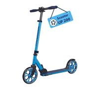 HUDORA Scooter Up 200 - Patinete de Aluminio silencioso para hasta 100 kg - Ajustable en Altura y Plegable - Patinete sin Vibraciones para niños, Adolescentes y Adultos - Cyan