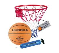 HUDORA Set de Baloncesto Slam It - Set de Baloncesto con Canasta, balón Talla 7 y Bomba Manual - Canasta de Baloncesto Robusta para Interior y Exterior - Balconcesto para niños y Adultos