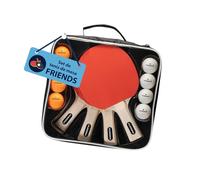 HUDORA Set de Ping Pong Friends - Conjunto de Palas de Ping Pong con 4 Palas y 8 Pelotas - Conjunto de Palas de pimpón con Bolsa de Almacenamiento - Palas de Tenis de Mesa para 4 Jugadores