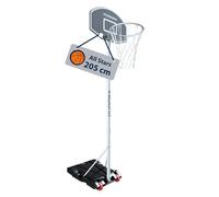 HUDORA Soporte de Baloncesto All Stars 205 - Canasta de Baloncesto Ajustable en Altura con Soporte para niños y Adolescentes - Canasta de Baloncesto Exterior móvil para jardín - Gris frío