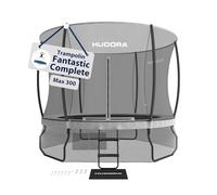 HUDORA Trampolin Fantastic Complete MAX 300 - Cama elástica para jardín con diámetro de 300 cm - Trampolin Deportivo con Red de Seguridad y Escalera - Cama elástica con protección para hasta 120 kg