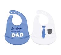 Hudson Baberos de silicona unisex para bebé, guapo como papá, talla única